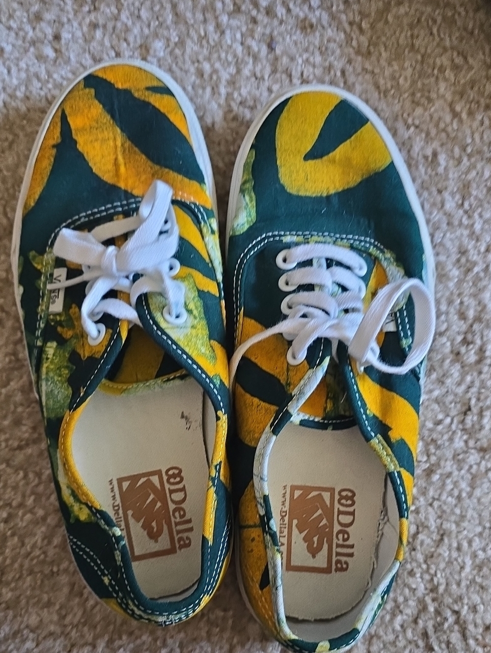 Vans Green & Yellow Women's Canvas Sneakers